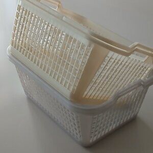 Plastic Cream and Pearl Storage Baskets - set of (4)